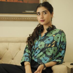 Blue Floral Tops